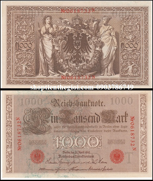 Đức 1000 Mark 1910 AUNC